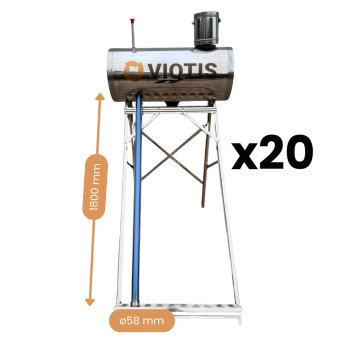 Kolektor słoneczny bezciśnieniowy ze zbiorikiem 200l - VIQTIS